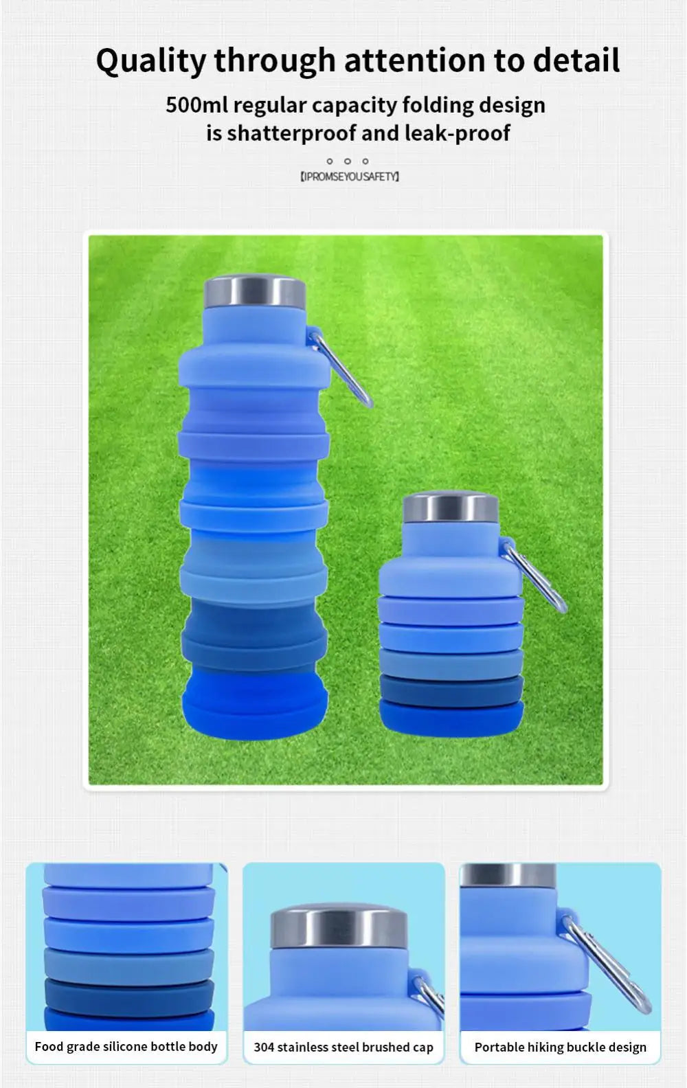 Collapsible Silicone Water Bottle